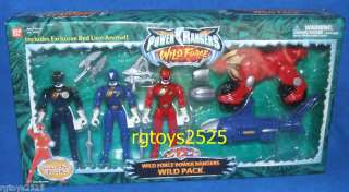 Power Rangers Wild Force Black Blue Red Lion Zord + New  