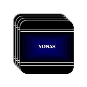 Personal Name Gift   YONAS Set of 4 Mini Mousepad Coasters (black 