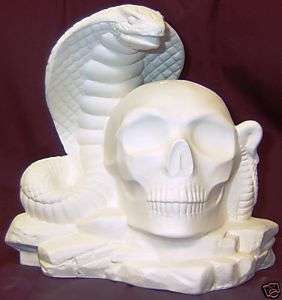Ceramic Bisque Skull and Cobra Fire Keeper Doc Holliday Mold 2328 U 