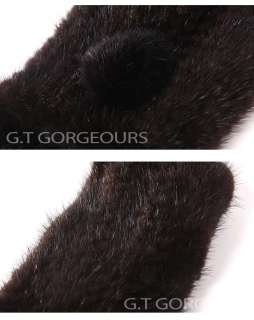 0367 Genuine Mink Fur Scarf Scarves with Glove Gloves Mitten New 