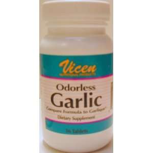  Vicen Odorless Garlic 400 MG 36 ct Bottle (Case of 6 