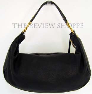 Juicy Couture Small Leather Hobo Purse Bag Black  