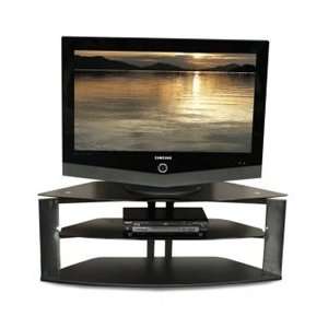   Craft Black Glass 3 Shelf Corner TV Stand for 42 50 inch Screens FIT50