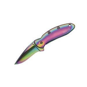 Kershaw Chive Rainbow 420hc Stainless Steel With Titanium Oxide 