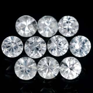 02ct 10pcs Lot 2.7mm. Round Diamond Cut Natural Gem White Sapphire 