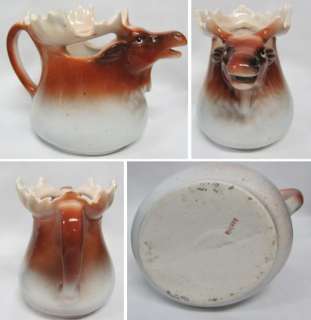 Moose or Elk Creamer Pitcher Vintage Stamped Austria Vintage Pottery Z 