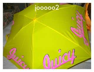New Juicy Couture Umbrella Yellow & Pink great stocking stuffer NWT 