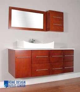 54 Modern Bathroom Vanity Set Single Porcelain Vessel Sink W 