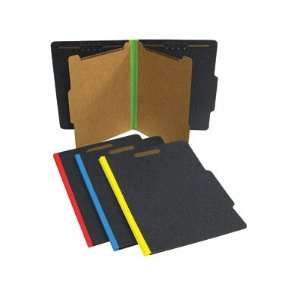   Classification Folders, Black/Yellow, 2/5 Cut, 15/Box