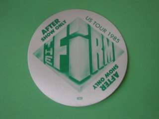 The Firm Tour Back Stage Pass Otto 1985 85 Led Zeppelin  