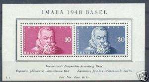 Swizterland philatelic exhibition IMABA mini sheet 1948  