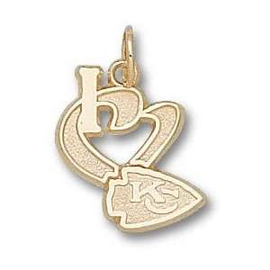  Kansas City Chiefs 14K Gold I Heart Arrowhead Logo 1/2 