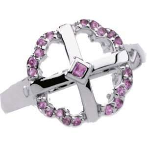 com Sterling Silver EMBRACED BY LOVE RING WITH PINK SAPPHIRE Embraced 