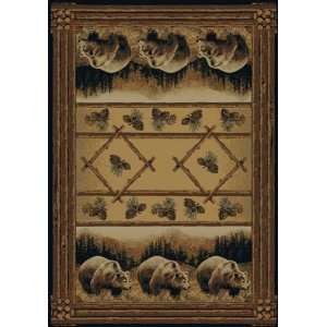   Novelty Area Rugs Carpet Grizzy Pine Natural 4x5 Furniture & Decor