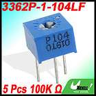 100K ohm 500V DC 1/2W 5% Trimmer Pot Potentiometers