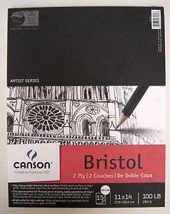   Artist Series Bristol Vellum Paper Pad 11 x 14 100 lb 15 Sheets