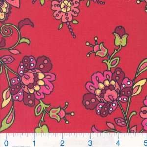   Poplin Flutterfly Red Fabric By The Yard Arts, Crafts & Sewing