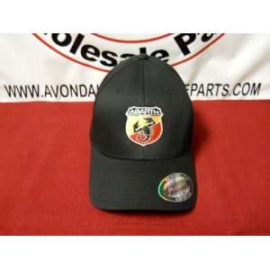 FIAT 500 ABARTH Cap / Hat Black W/ Logo Flex Fit Large OEM Apparel NEW 