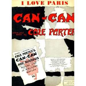 I Love Paris Vintage Sheet Music from Can Can by Cole 