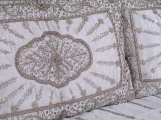 Decorative Designer Trendy Bedding White Indian Bedspread Handcrafted 