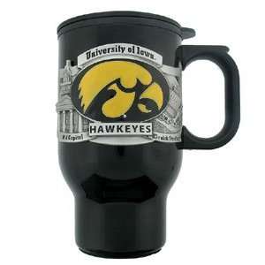 Iowa Hawkeyes Black Travel Mug