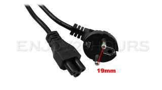 EU 3 Prong AC Power Cord 2Pin Adapter Cable Black New  