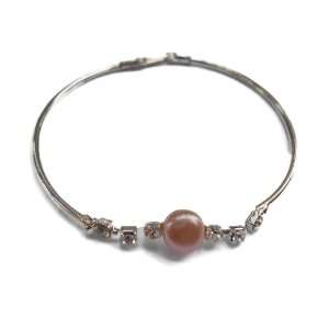  Silver Bracelet with Charm Pink Pearl Jewelry