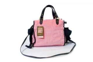 JUICY COUTURE Blk Pink Cameo Logo Miss Daydreamer Shoulder Bag Purse w 