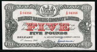Ireland Northern 1966, 5 Pounds, P127c, UNC  
