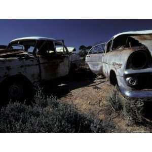  Antique Rusting Car Wrecks in an Outback Desert Junk Yard 