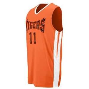  Youth Triple Double Game Jersey   Orange and White   Small 