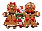 GINGERBREAD COUPLE W/CANE IRON ON APPLIQUE/PATCH  