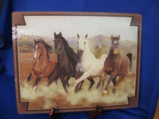 Counter Saver Tempered Glass Western Motif Horses 11x8  