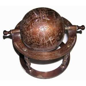   Arabic / Persian Celestial Navigation Solid Antiquated Brass Globe