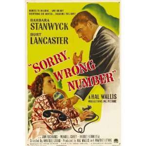  Sorry Wrong Number Poster Movie 27x40