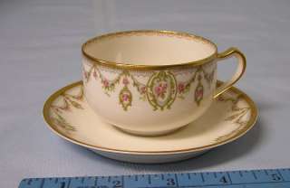 Antique Haviland Limoges Schleiger 1202 cup & saucer porcelain swag 