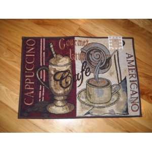  Cappuccino Gourmet Latte Coffee Kitchen Throw Rug Cafe 
