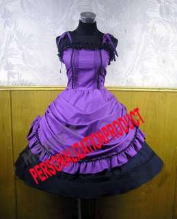 Sweet gothic lolita Belle Ball Gown Prom Purple Cosplay Knee Length 