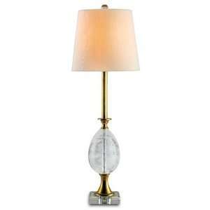 Currey and Company 6107 Isis   One Light Table Lamp, Faux Quartz/Brass 