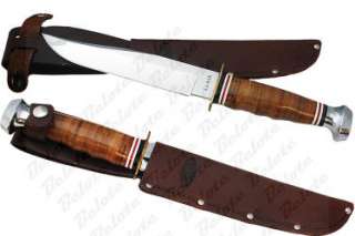 Ka Bar Leather Handled Bowie Knife w/ Sheath 1236 *NEW*  