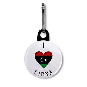  I HEART LIBYA World Flag 1 inch Zipper Pull Charm 