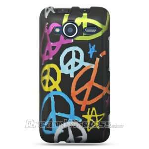  Black with Handmade Peace Sign Rubberized Snap on Hard 