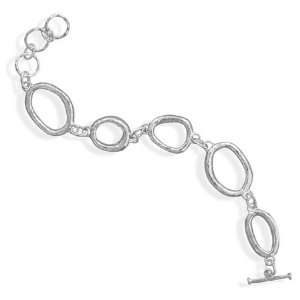  Sterling Silver 6.5 Inch+1 Inch Geometric Design Bracelet 