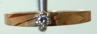 14k yellow gold .05ct diamond engagement ring vintage estate antique 