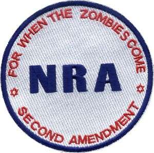 NRA DONATION Embroidered Second Amendment ZOMBIE Patch  