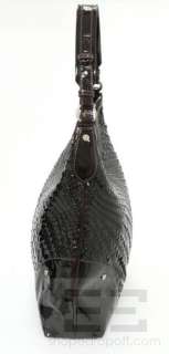 Cole Haan Eggplant Purple Woven Patent Leather Shoulder Bag  
