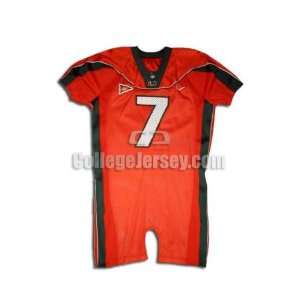  Orange No. 7 Team Issued Miami Nike Football Jersey 