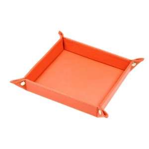   Catch all Tray   7 x 7   Smooth Cow Leather   Red