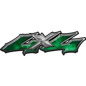  Wicked Series 4x4 Green Decals   5 h x 17 w   REFLECTIVE 