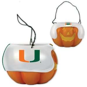  BSS   Miami Hurricanes NCAA Halloween Pumpkin Candy Bucket 